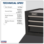 Mid-Box Tool Chest 3 Drawer - Black AP223B
