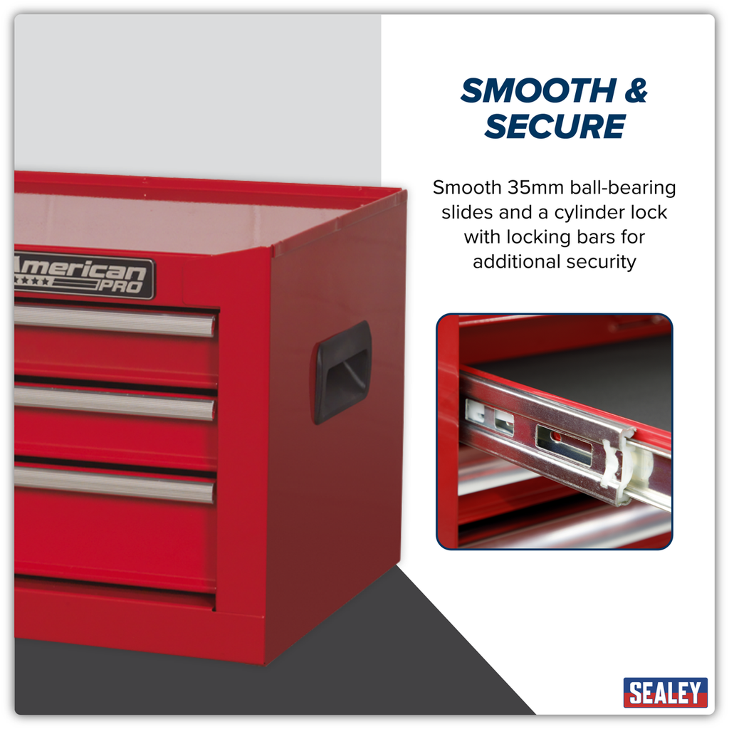 Mid-Box Tool Chest 3 Drawer - Red AP223