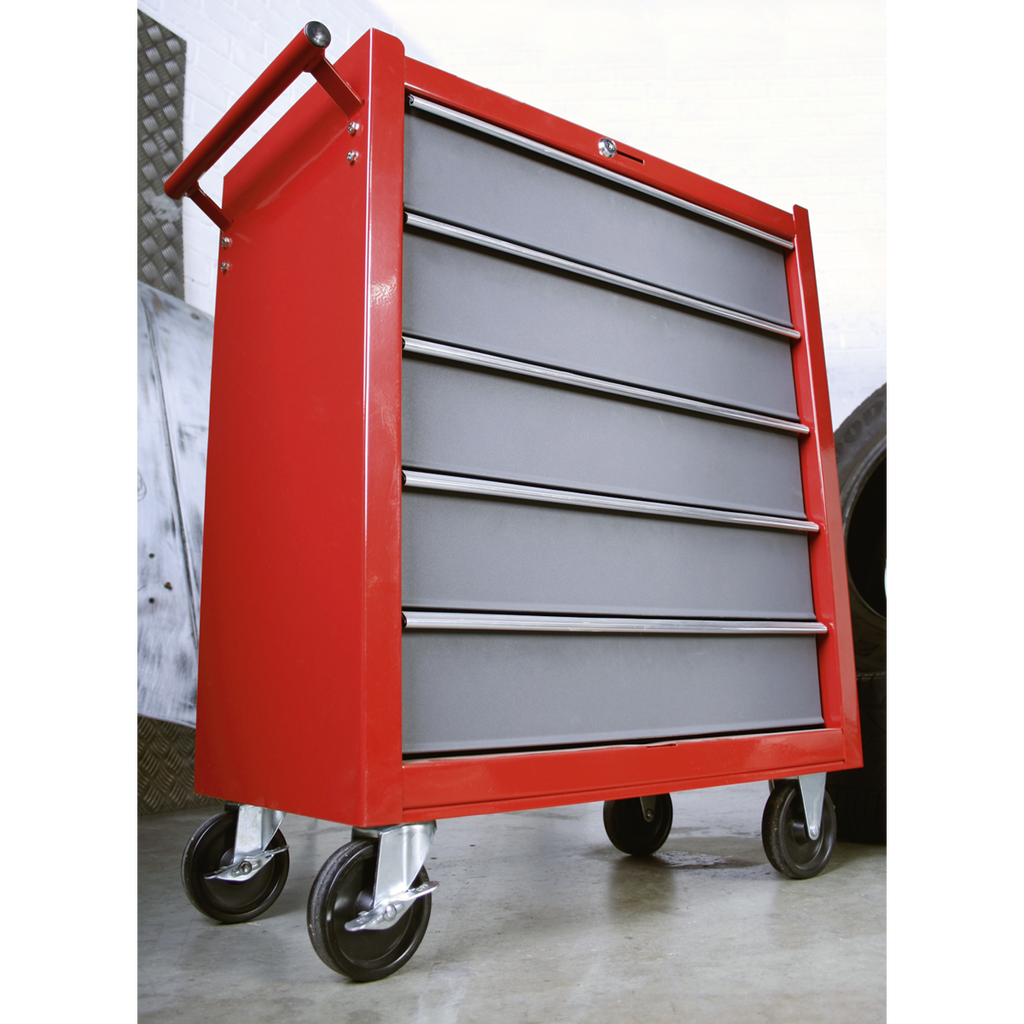 Rollcab 5 Drawer - Red/Grey AP22505BB