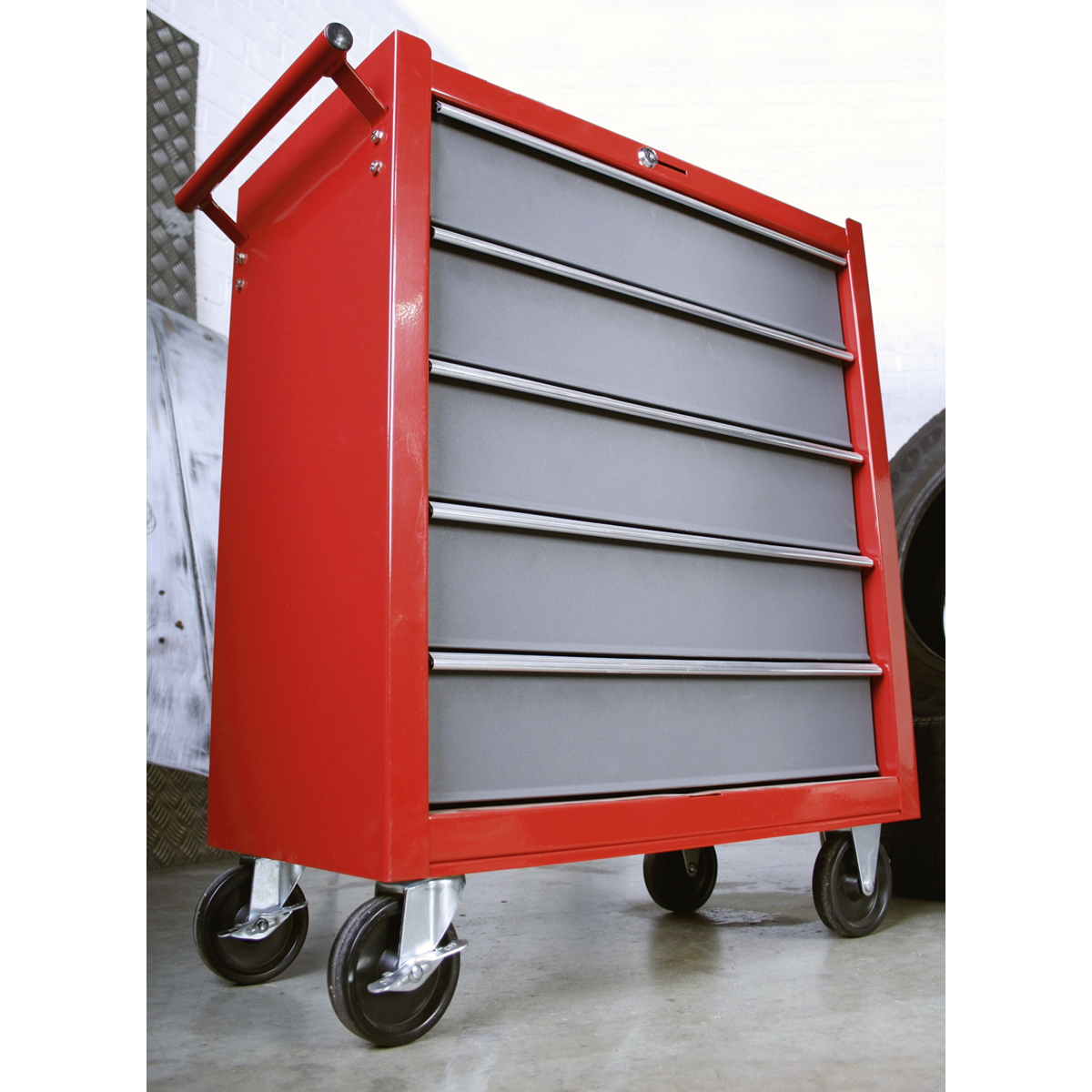 Rollcab 5 Drawer - Red/Grey AP22505BB