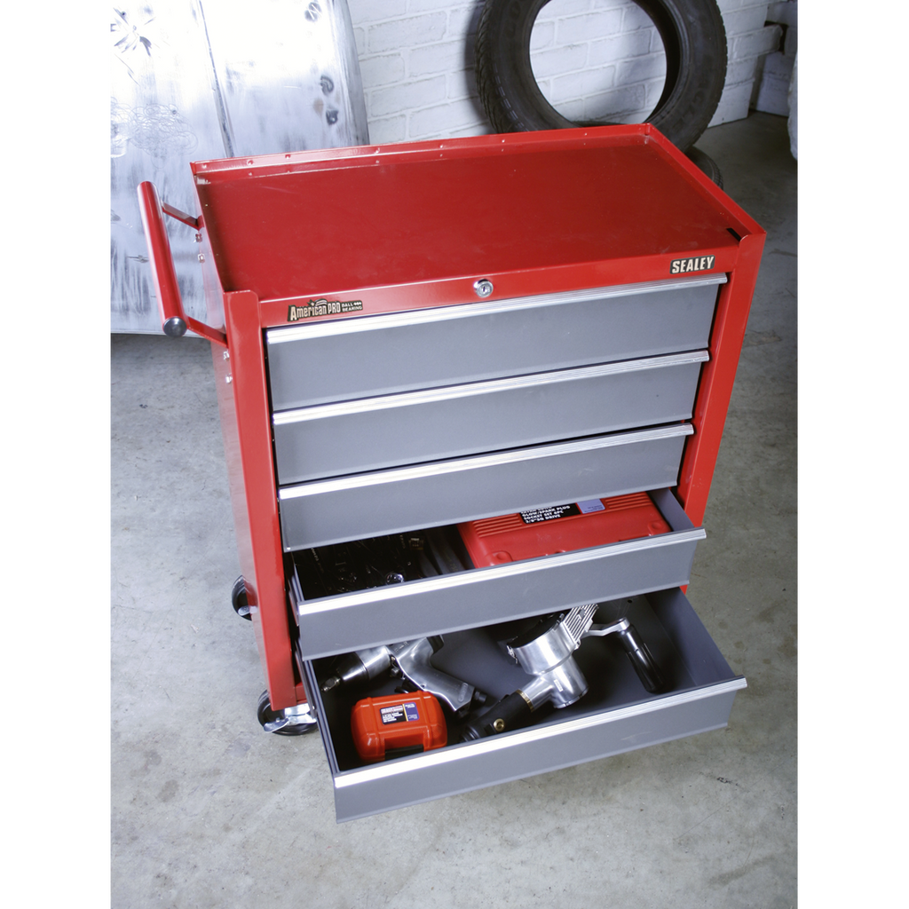 Rollcab 5 Drawer - Red/Grey AP22505BB