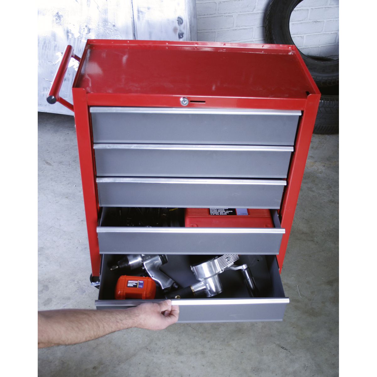 Rollcab 5 Drawer - Red/Grey AP22505BB