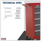 Rollcab 5 Drawer - Red/Grey AP22505BB
