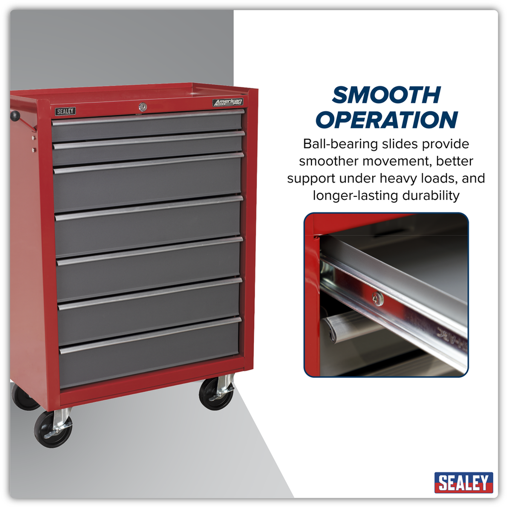 Rollcab 7 Drawer - Red/Grey AP22507BB