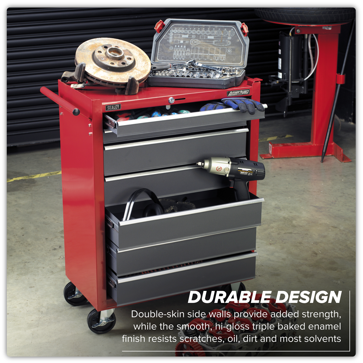 Rollcab 7 Drawer - Red/Grey AP22507BB