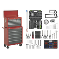 Topchest & Rollcab Combination 14 Drawer with 281pc Tool Kit - Red/Grey AP2250BBCOMBO