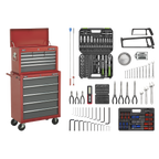 Topchest & Rollcab Combination 14 Drawer with 281pc Tool Kit - Red/Grey AP2250BBCOMBO