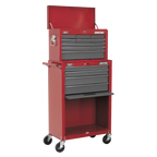 Topchest & Rollcab Combination 13 Drawer - Red/Grey AP22513BB