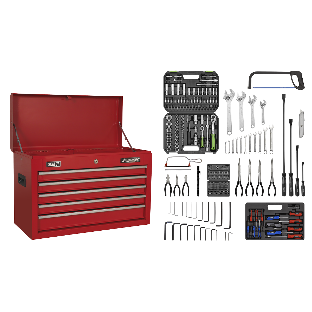 Topchest 5 Drawer with 272pc Tool Kit - Red AP225COMBO