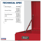 Topchest 5 Drawer - Red AP225
