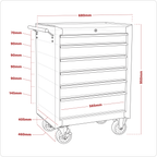 Rollcab 6 Drawer - Black AP226B