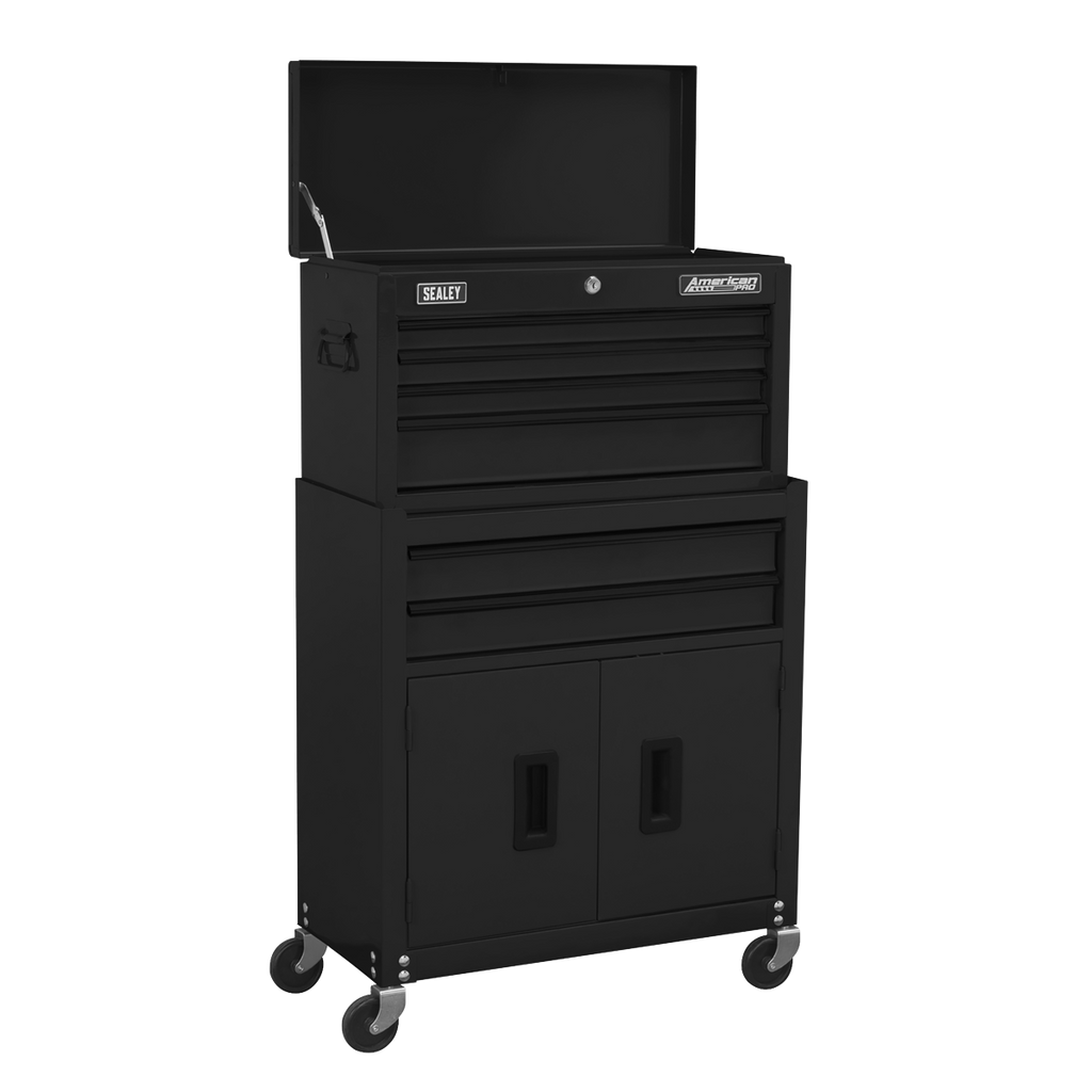 Topchest & Rollcab Combination 6 Drawer - Black AP22BK