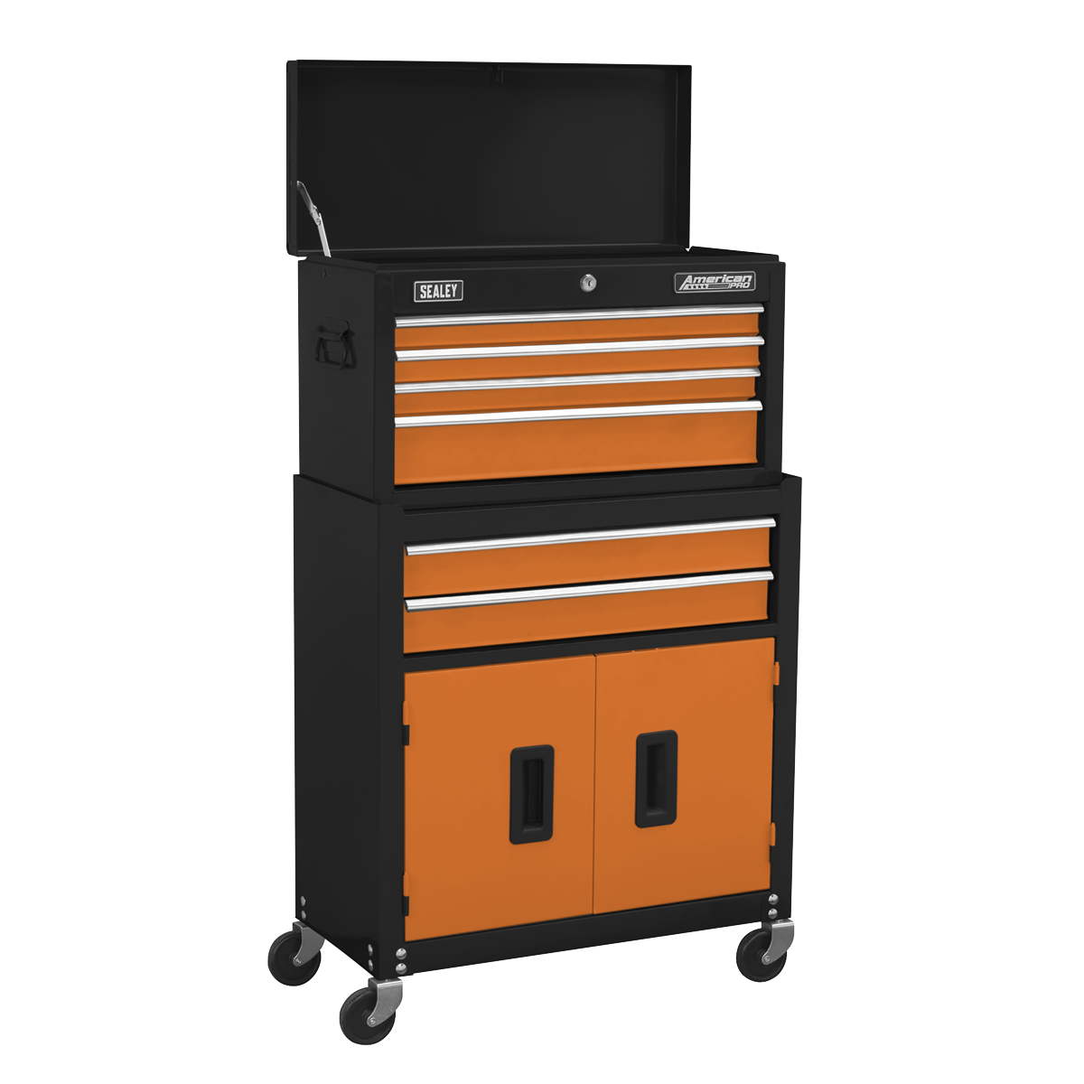 Topchest & Rollcab Combination 6 Drawer with 170pc Tool Kit - Orange/Black AP22OCOMBO