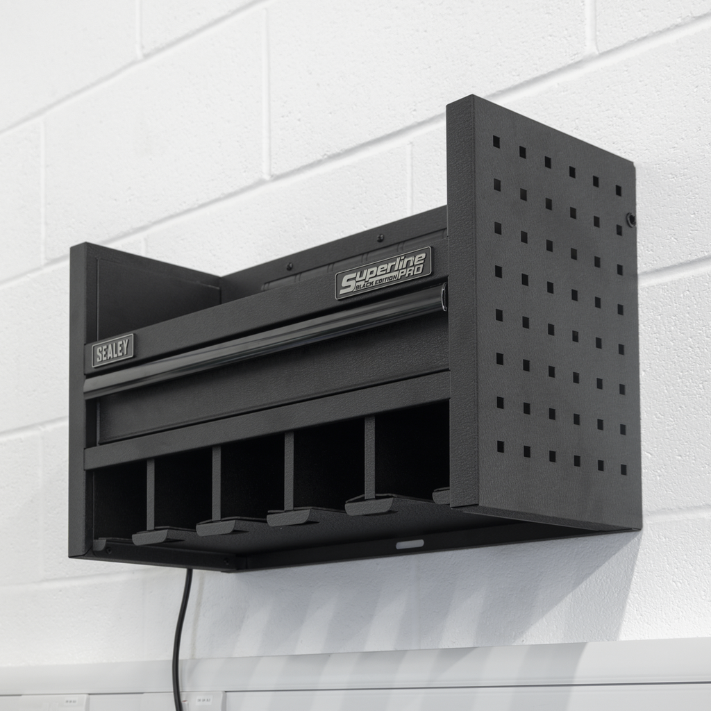 Power Tool Storage Rack with Drawer & Power Bar AP22SRBE
