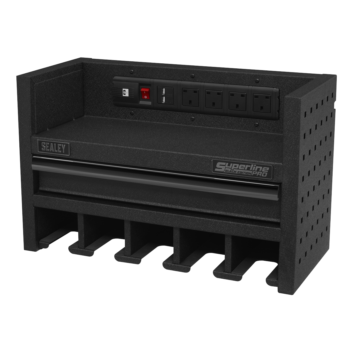 Power Tool Storage Rack with Drawer & Power Bar AP22SRBE