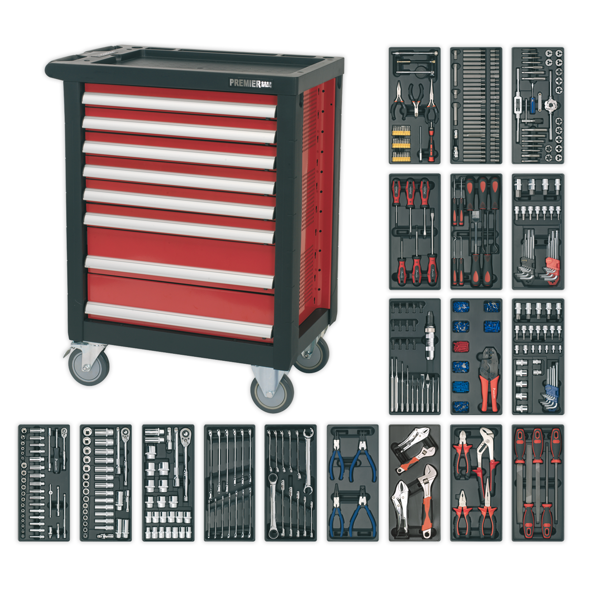 Rollcab 8 Drawer with 707pc Tool Kit AP2408TTC08