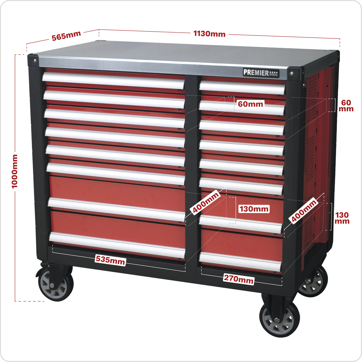 Mobile Workstation 16 Drawer AP24216