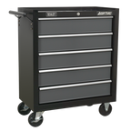 Rollcab 5 Drawer - Black/Grey AP2505B