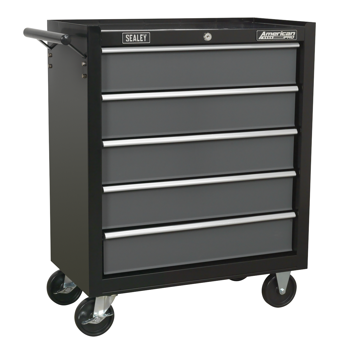 Rollcab 5 Drawer - Black/Grey AP2505B