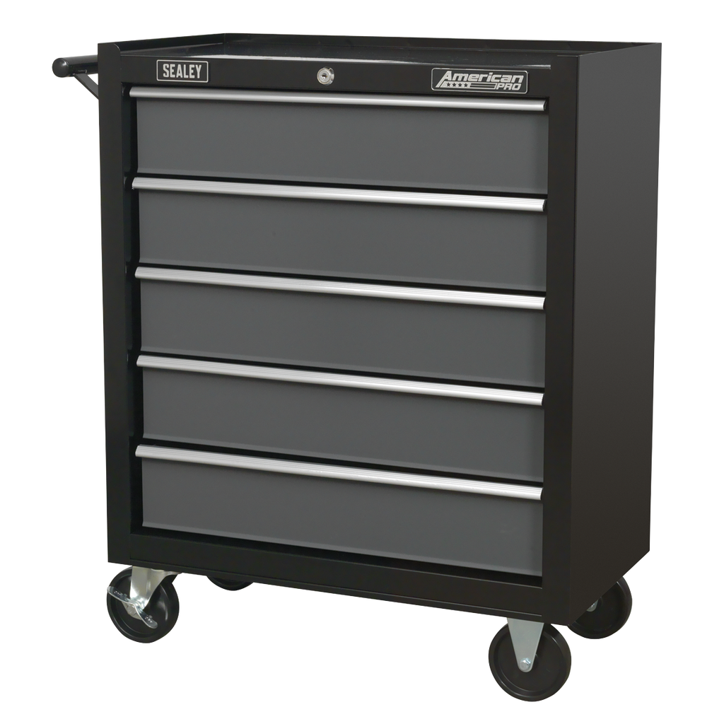 Rollcab 5 Drawer - Black/Grey AP2505B