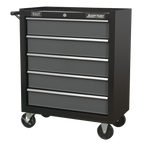 Rollcab 5 Drawer - Black/Grey AP2505B