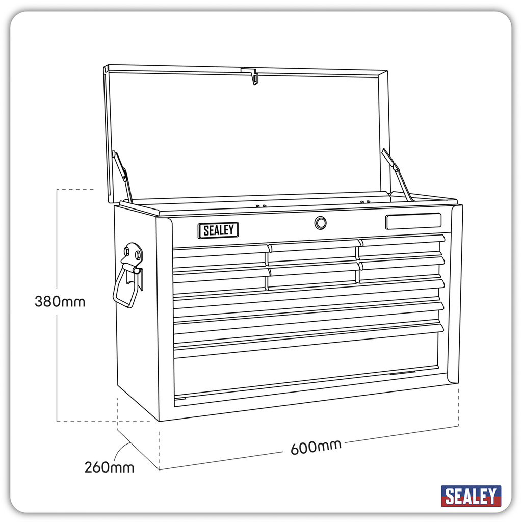 Topchest 9 Drawer - Black/Grey AP2509B