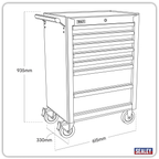 Topchest & Rollcab Combination 13 Drawer - Black/Grey AP2513B