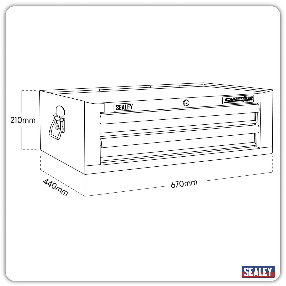 Mid-Box Tool Chest 2 Drawer - Khaki AP26029TK