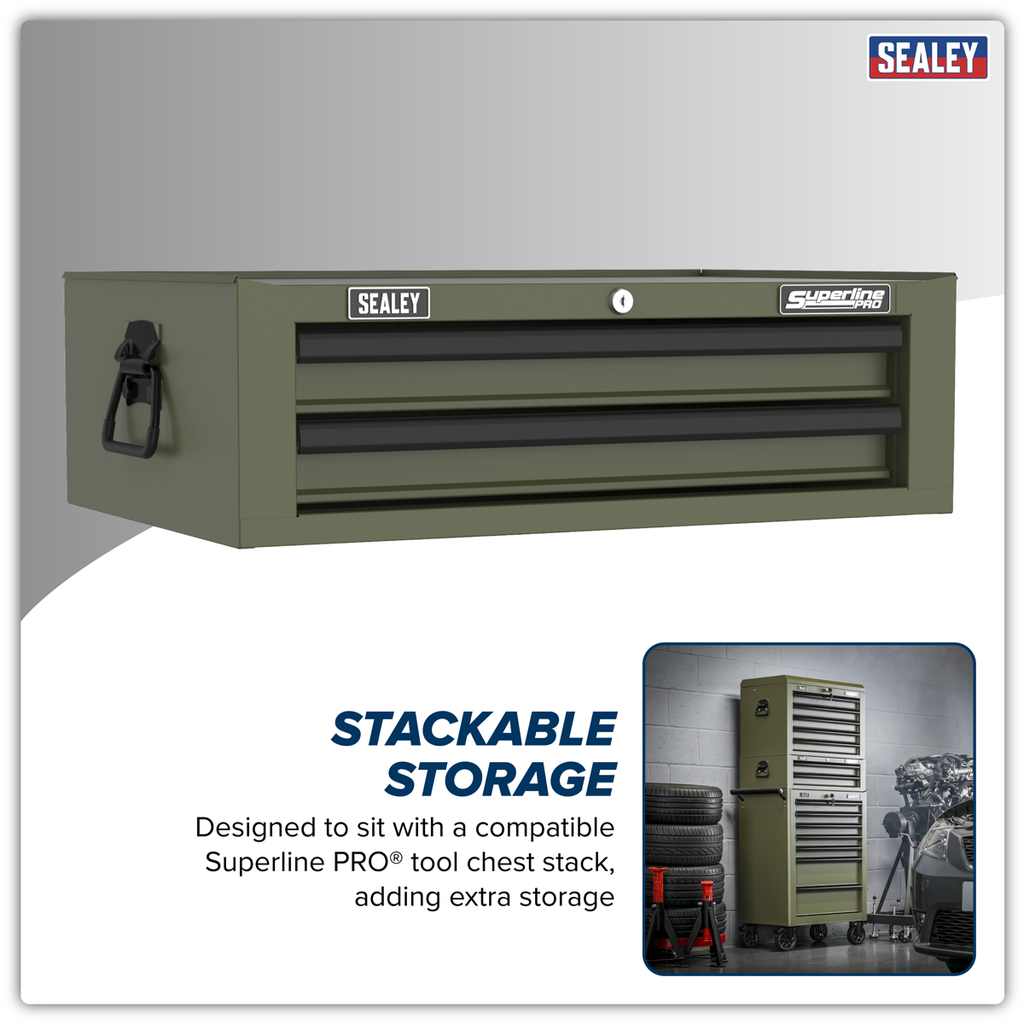 Mid-Box Tool Chest 2 Drawer - Khaki AP26029TK