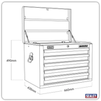 Topchest 5 Drawer - Black AP26059TB