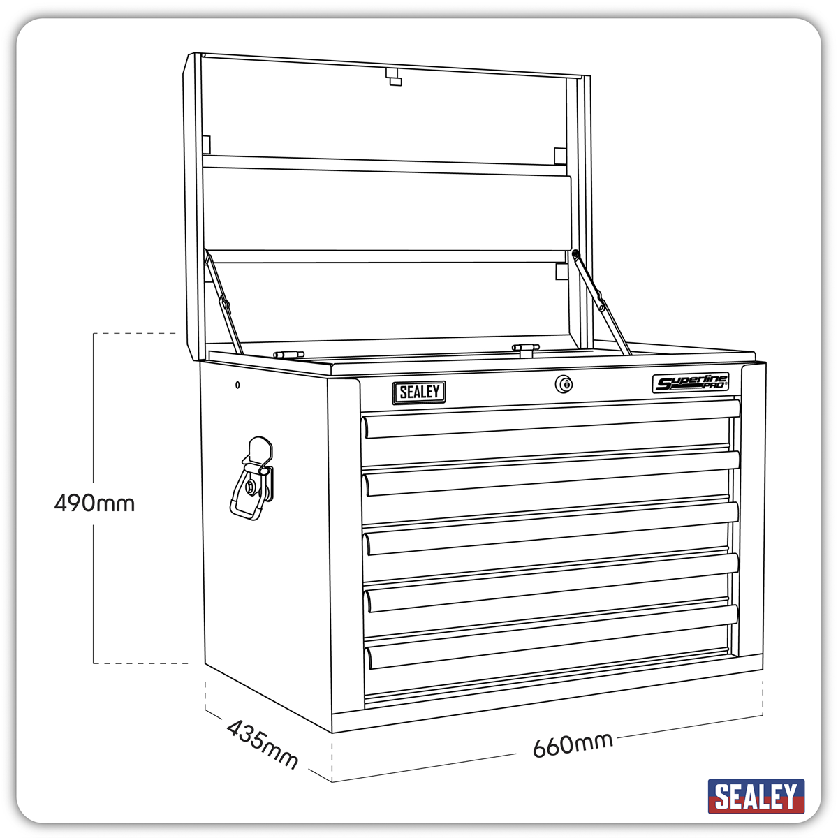 Topchest 5 Drawer - Black AP26059TB