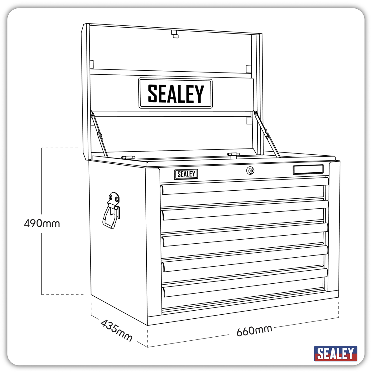 Topchest 5 Drawer - Green/Black AP26059THV