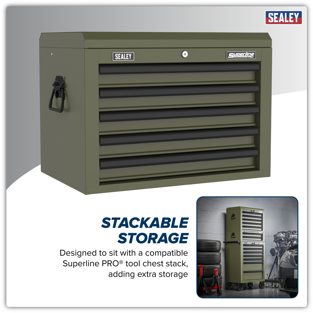 Heavy-Duty Topchest 5 Drawer - Khaki AP26059TK