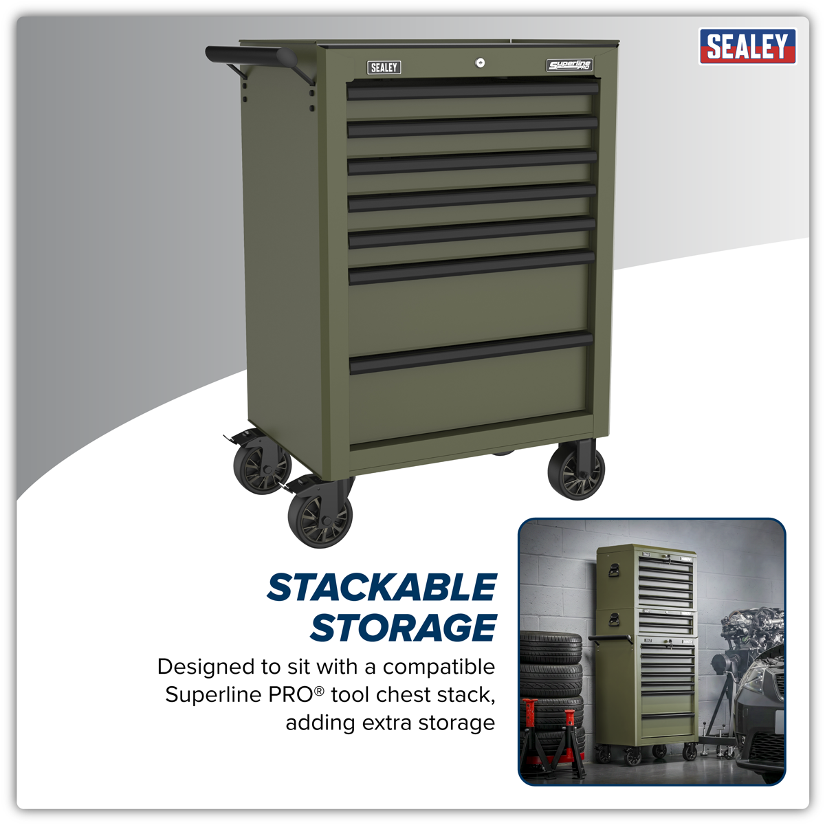 Heavy-Duty Rollcab 7 Drawer - Khaki AP26479TK