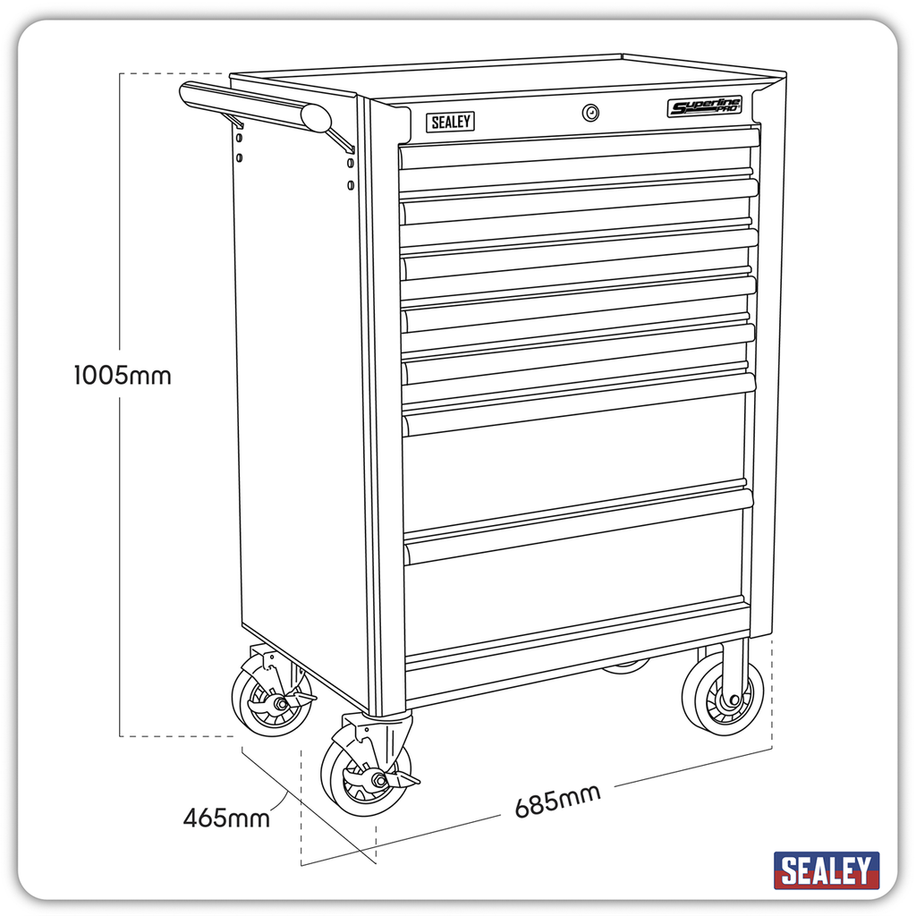 Rollcab 7 Drawer - Orange AP26479TO