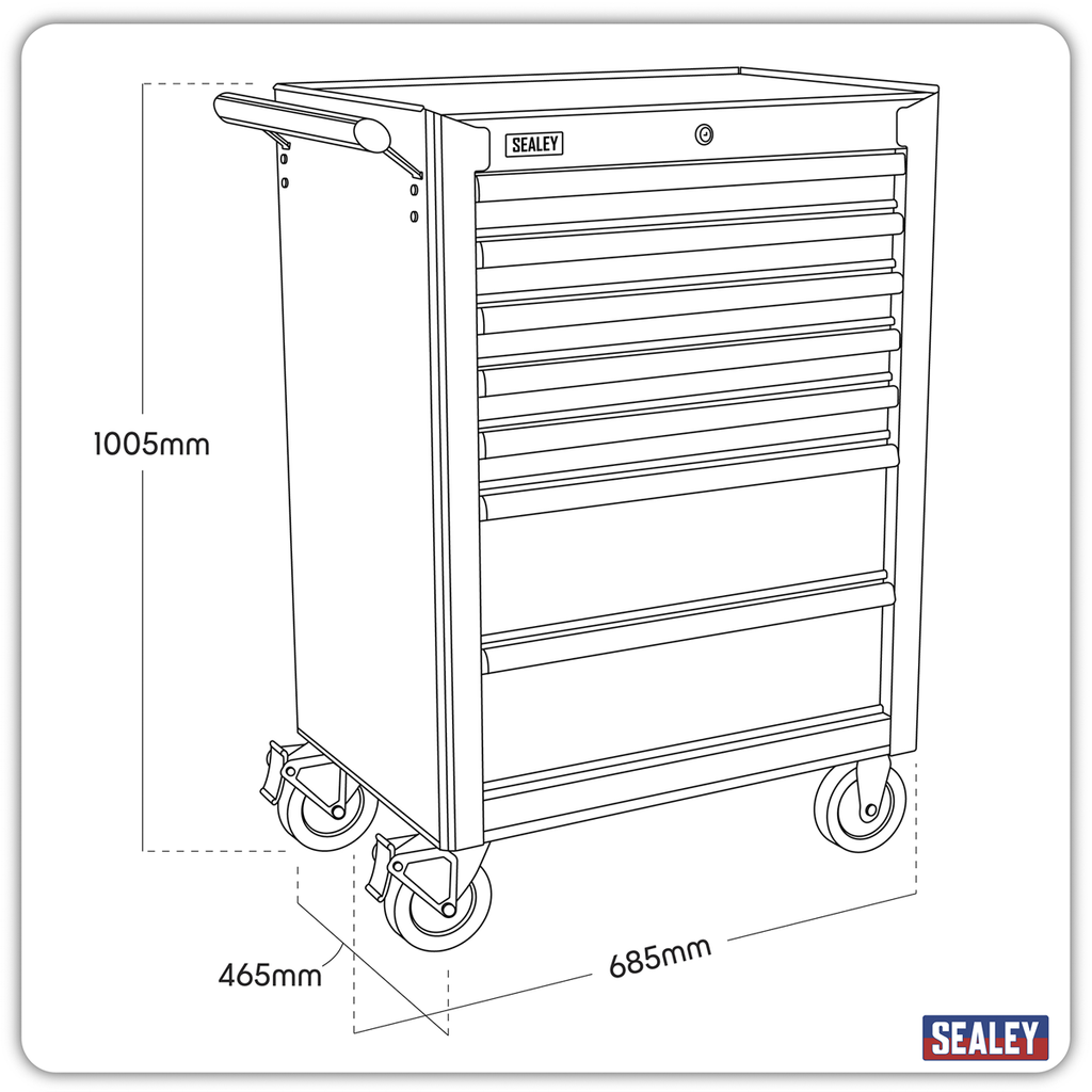 Rollcab 7 Drawer - Red AP26479T