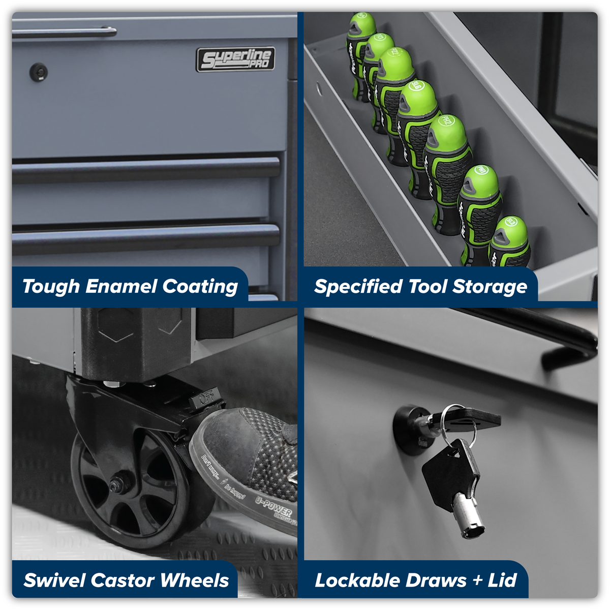 Tool Trolley 6 Drawer - Grey AP266G