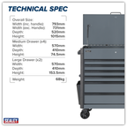 Tool Trolley 6 Drawer - Grey AP266G