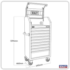 Tower Cabinet with 9 Soft Close Drawers & Power Bar 690mm AP2709BE