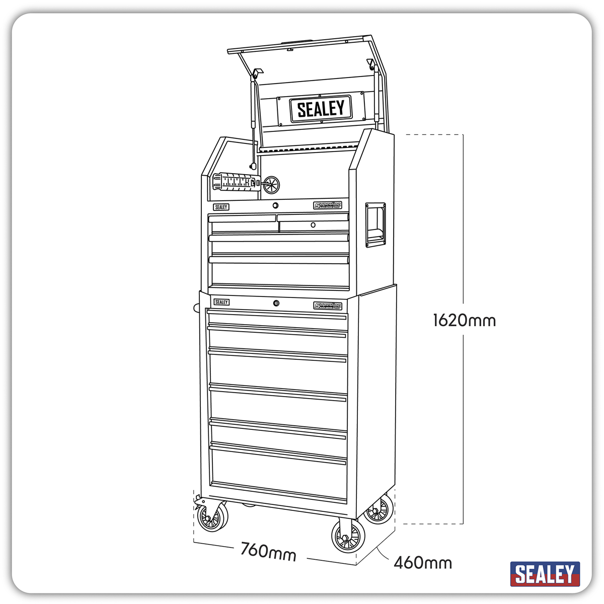 Tool Chest Combination with 9 Soft Close Drawers & Power Bar AP27BESTACK