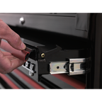 Retro Style Wide Rollcab 6 Drawer - Black with Red Anodised Drawer Pulls AP41206BR