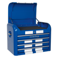 Retro Style Topchest 4 Drawer - Blue with White Stripes AP28104BWS