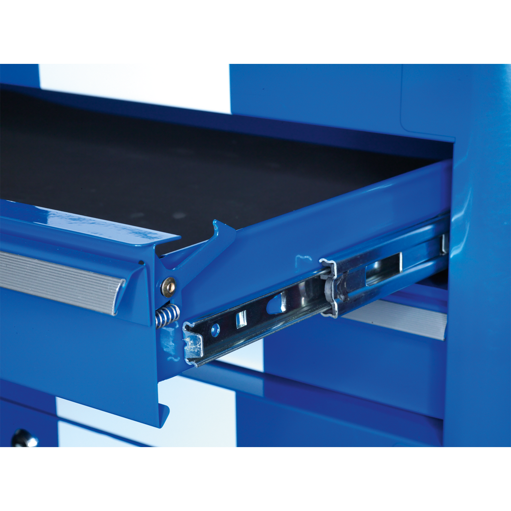 Retro Style Rollcab 4 Drawer - Blue with White Stripes AP28204BWS