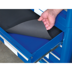 Retro Style Topchest, Mid-Box Tool Chest & Rollcab Combination 10 Drawer - Blue with White Stripes AP28COMBO2BWS