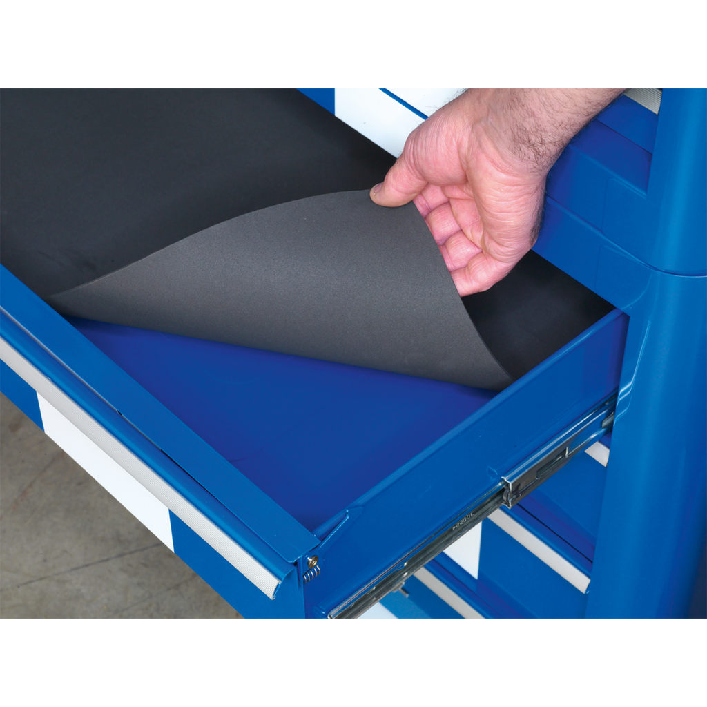 Retro Style Wide Topchest & Rollcab Combination 10 Drawer Blue with White Stripes AP41COMBOBWS