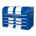 Retro Style Topchest 4 Drawer - Blue with White Stripes AP28104BWS