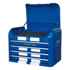 Retro Style Topchest 4 Drawer - Blue with White Stripes AP28104BWS