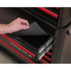 Retro Style Wide Topchest 4 Drawer - Black with Red Anodised Drawer Pulls AP41104BR