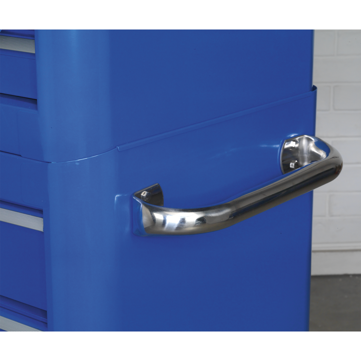 Retro Style Rollcab 4 Drawer - Blue with White Stripes AP28204BWS