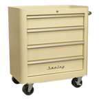 Retro Style Topchest, Mid-Box Tool Chest & Rollcab Combination 10 Drawer - Cream AP28COMBO2
